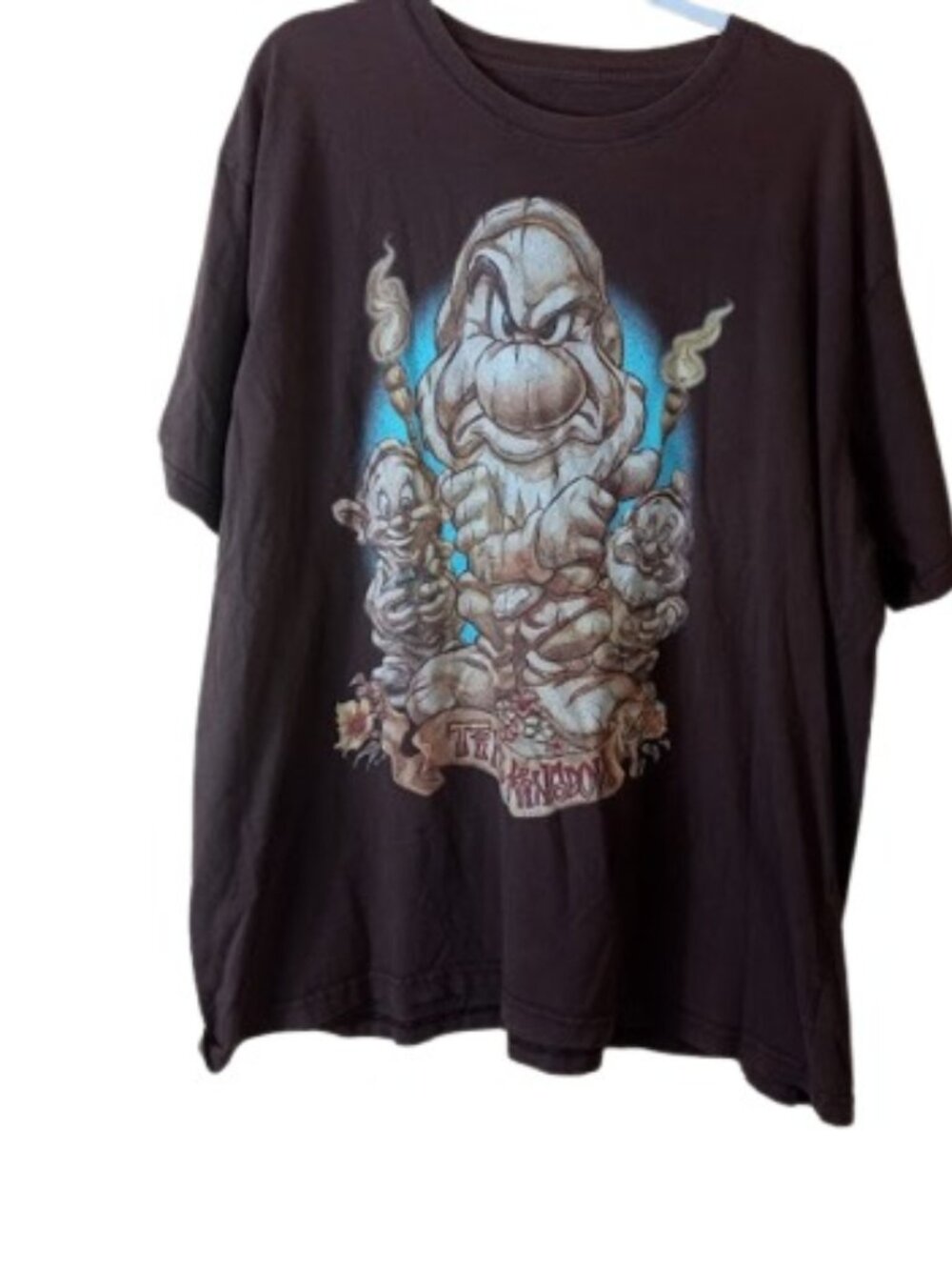 Disney Studio Mens Tiki Kingdom Dwarf Graphic T-Shirt Tee Brown 2X